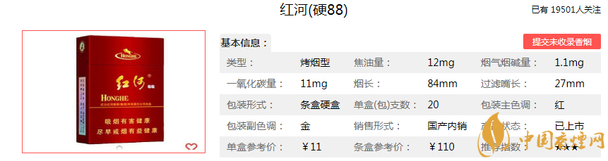 红河香烟_香烟红河道_香烟红河价格表和图片